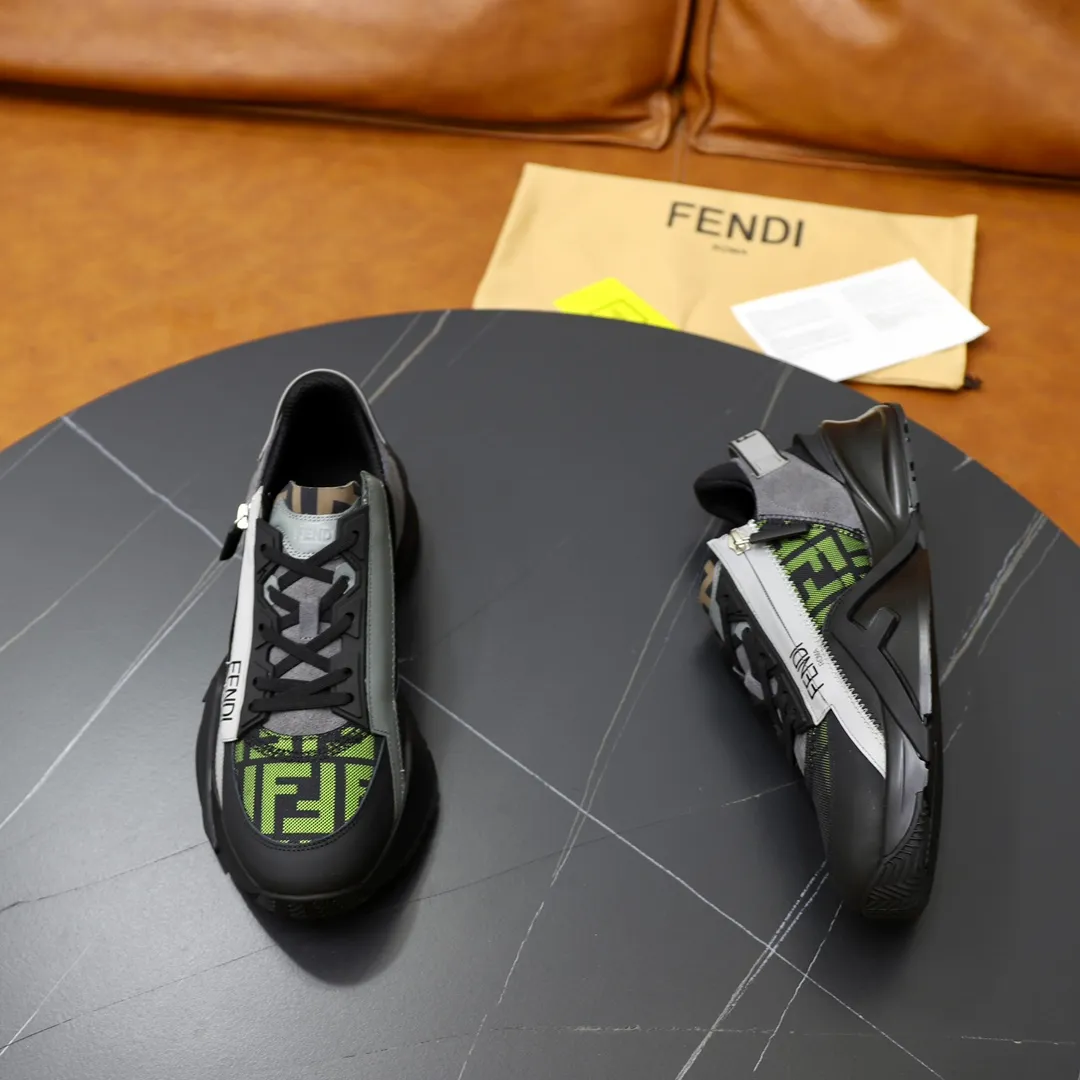 Men's shoes 280🔥 Brand: FENDI Size: 38-44 (45, 46 customized) Grade: Original quality High version Material: Imported cowhide stitching brand cloth ➕ High-quality and comfortable lining Original lightweight non-slip outsole Style category: Travel Fashion casual shoes Versatile trend